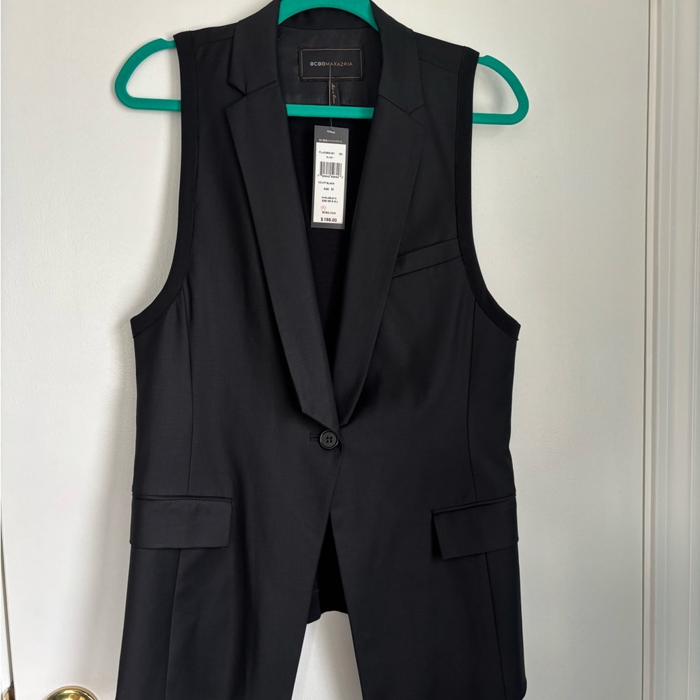 BCBGMaxAzria Black Blazer Vest